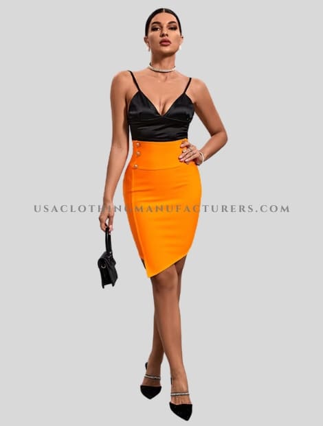 Orange Asymmetrical Tube Skirt Wholesaler
