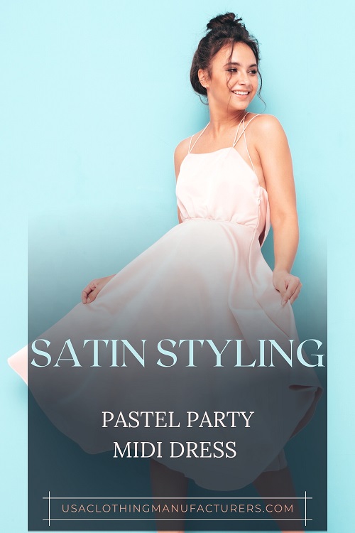 Pastel Party Satin Midi Dress