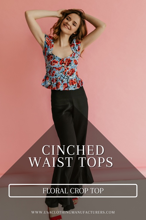 Cinched Floral Crop Top Cinched Floral Crop Top