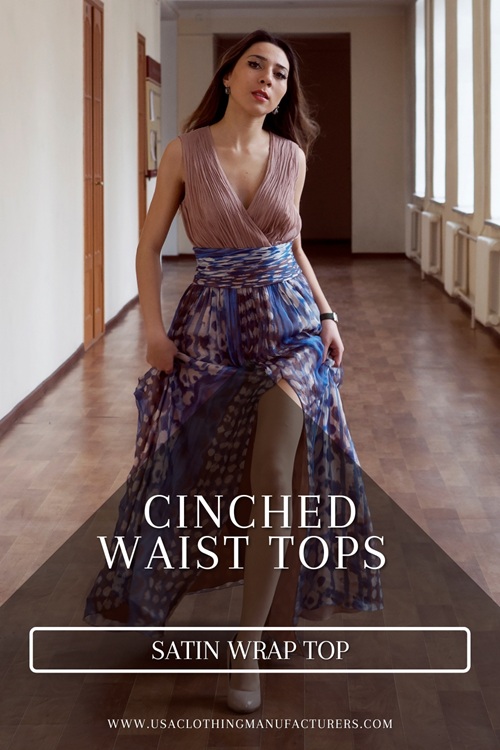 Cinched Satin Wrap Top Cinched Satin Wrap Top