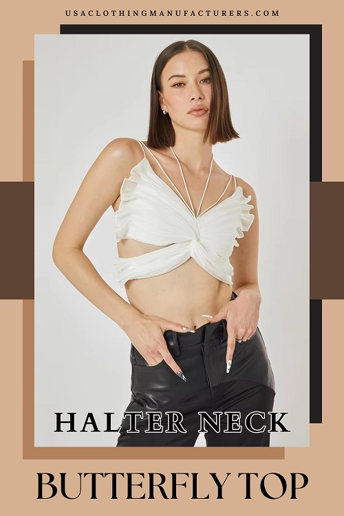 Halter Neck Butterfly Top