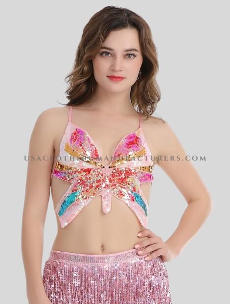 Multicolored Sequin Butterfly Top Wholesaler