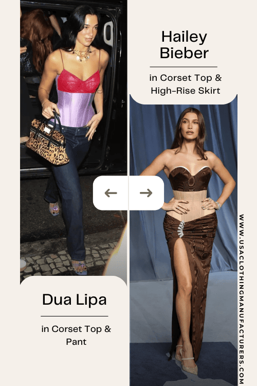 Dua Lipa and Hailey Bieber Fashion Looks