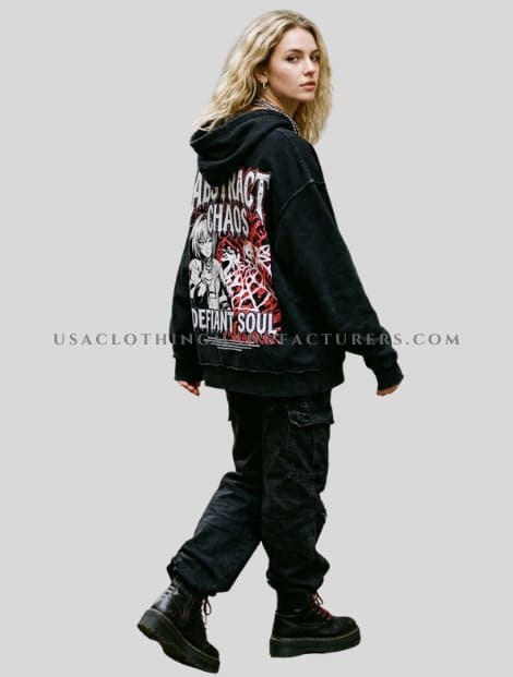 anime printed graphic hoodie for women wholesaler