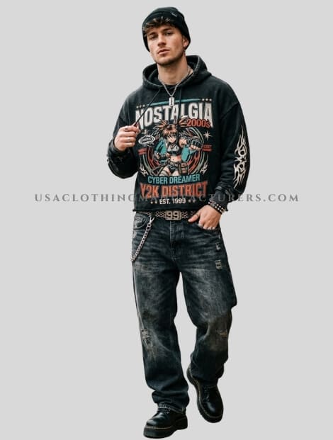 wholesale anime printed y2k graphic hoodie