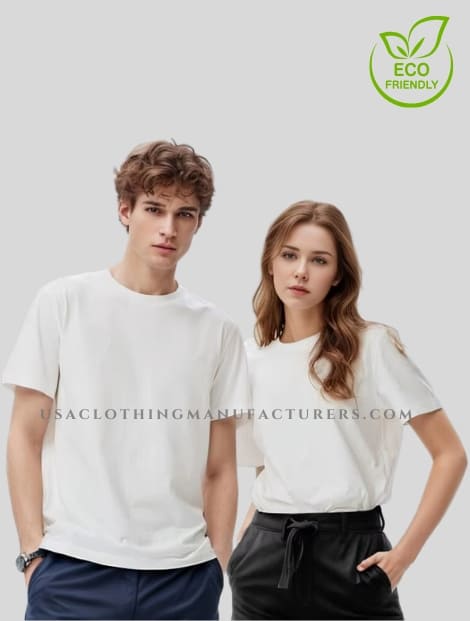 eco-friendly unisex white cotton t-shirt in bulk