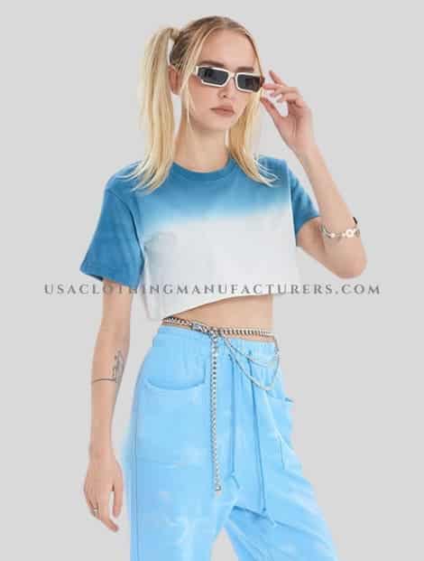 wholesale cotton tie dye casual crop top