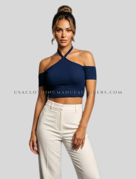 halter neck crop top for women wholesaler