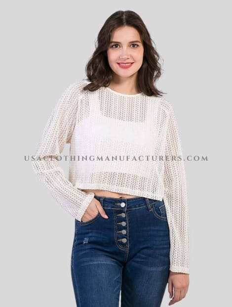 wholesale organic cotton knitted crop top
