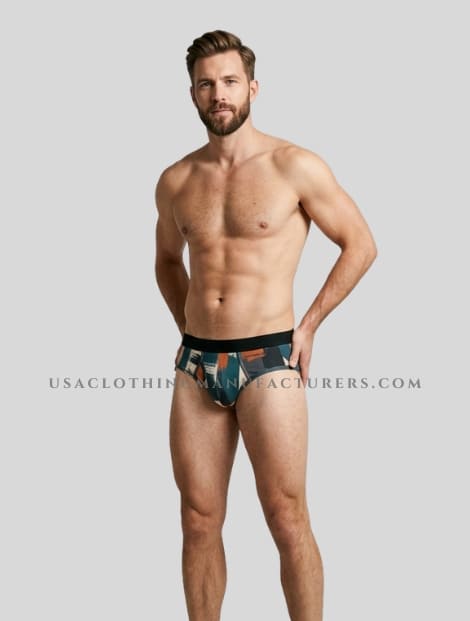 abstract printed mens brief manufacturer