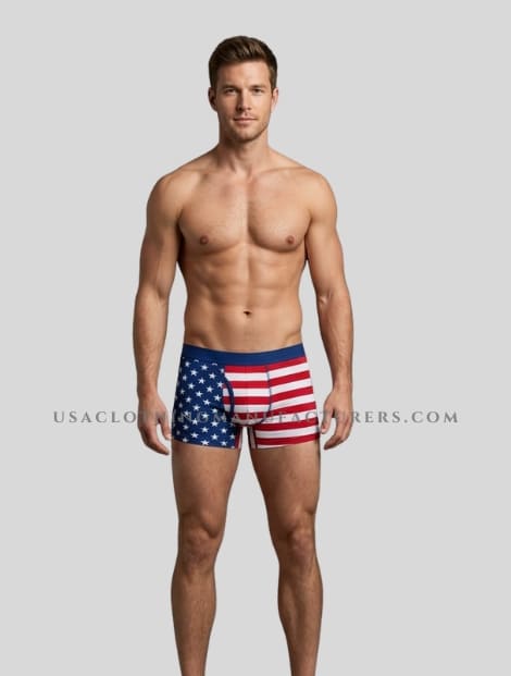 Custom Flag Printed Mens Trunk Wholesaler custom flag printed mens trunk supplier