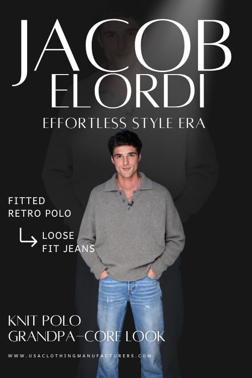Knit Polo Grandpa-Core Look Jacob Elordi Best Looks