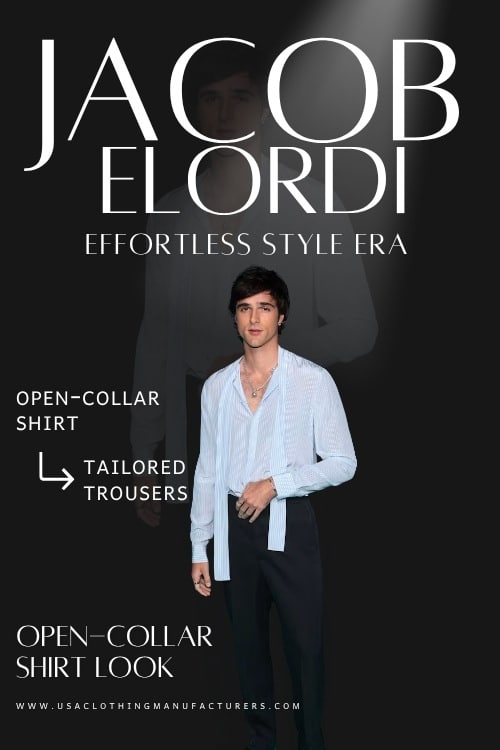 Open-Collar Shirt Look Jacob Elordi Fashion Trends