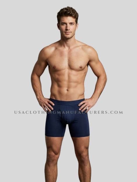 Wholesale Super Comfy Navy-Blue Mens Boxer Brief super comfy navy blue mens boxer brief manufacturer