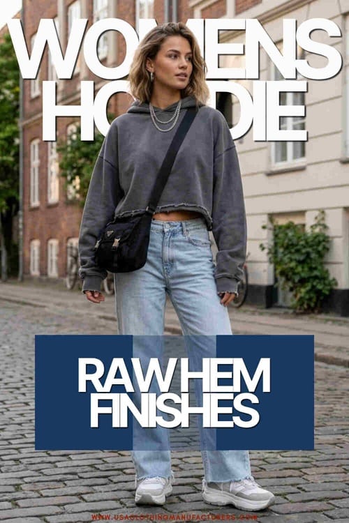 Raw Hem Finishes for Edgy Appeal Must-Stock Womens Cropped Hoodies