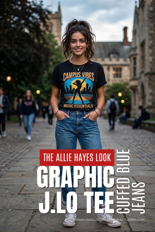 The J.Lo Tee and Jeans Combo Allie Hayes in Graphic J.Lo Tee
