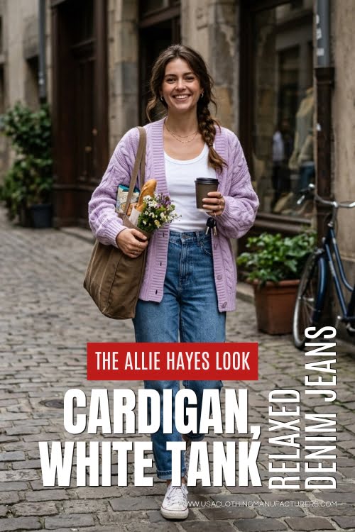 Denim, But Make It Adorable Allie Hayes in Cardigan and White Tank