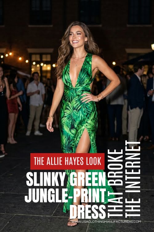 The J.Lo Dress That Broke the Internet Allie Hayes in Green Jungle-Print Dress