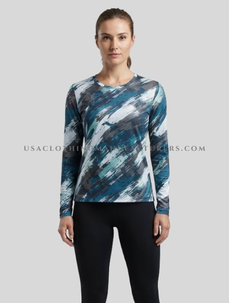 Abstract Print Dry Fit Tshirt for Women Manufacturer wholesale abstract print dry fit tshirt for women