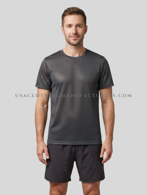 breathable mesh dry fit shirt for men supplier