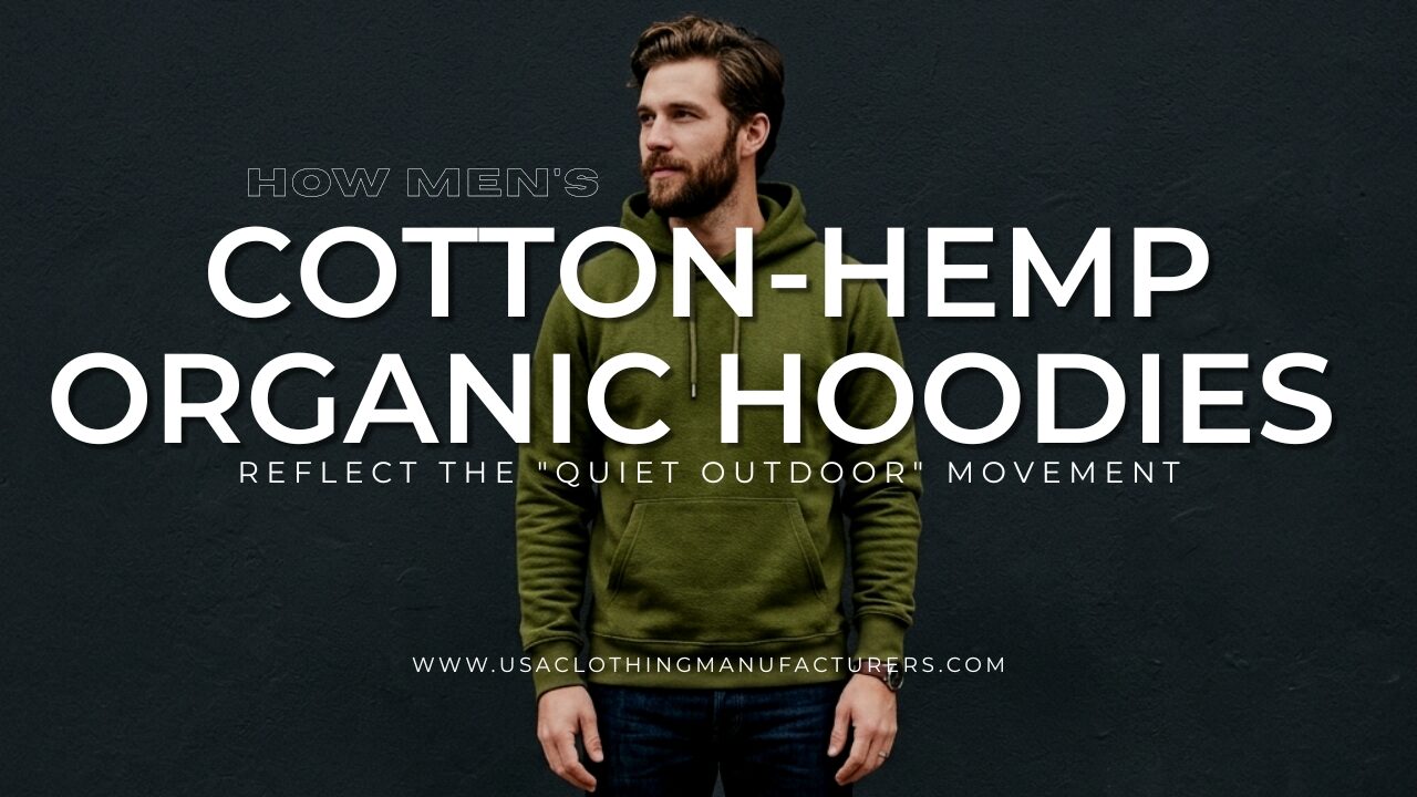 Men’s Cotton-Hemp Organic Hoodies Quiet Outdoor Movement