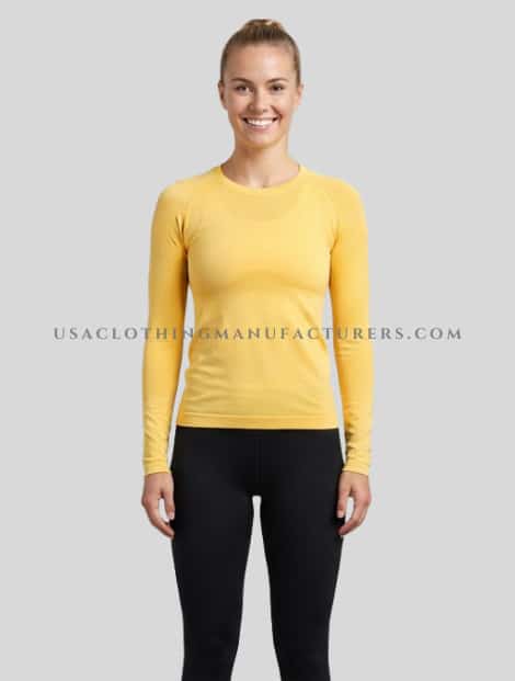 Yellow Womens Long Sleeve Dry Fit Shirts Wholesaler yellow womens long sleeve dry fit shirts supplier