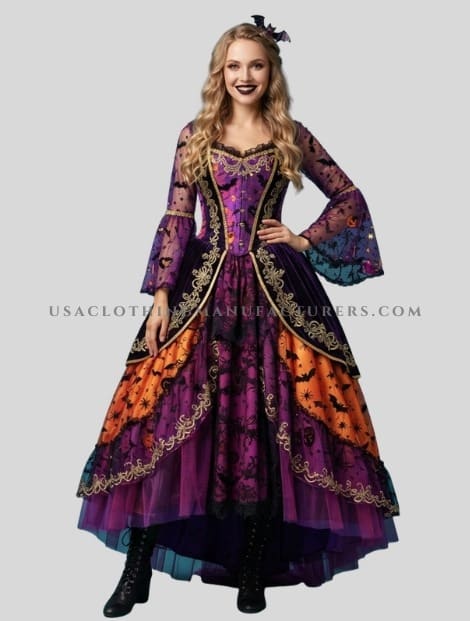 gothic halloween party gown for women manufacturer