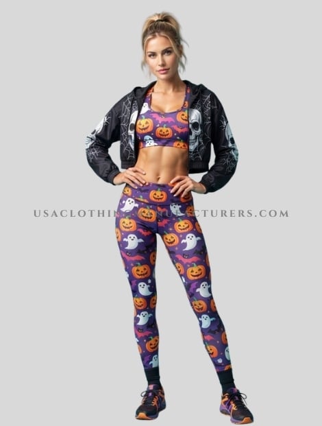 wholesale halloween themed sports bra with leggings