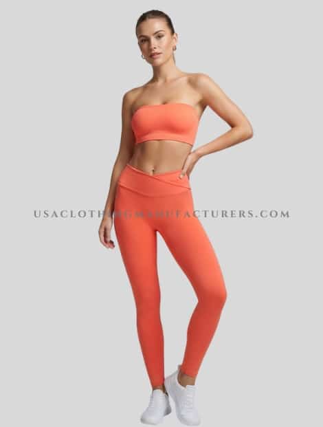 Cross-Over Waist Leggings and Sports Bra Manufacturer wholesale cross-over waist leggings and sports bra